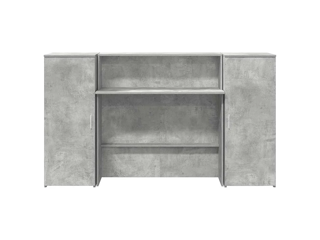 Bureau de réception gris béton 180x50x103,5cm bois d'ingénierie