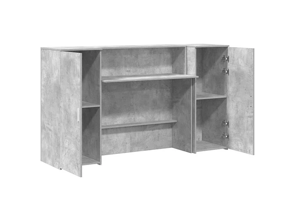 Bureau de réception gris béton 180x50x103,5cm bois d'ingénierie