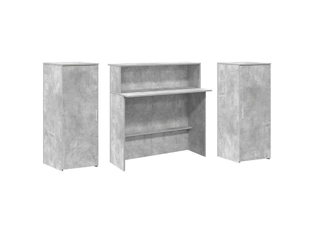 Bureau de réception gris béton 180x50x103,5cm bois d'ingénierie