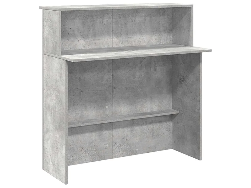 Bureau de réception gris béton 180x50x103,5cm bois d'ingénierie