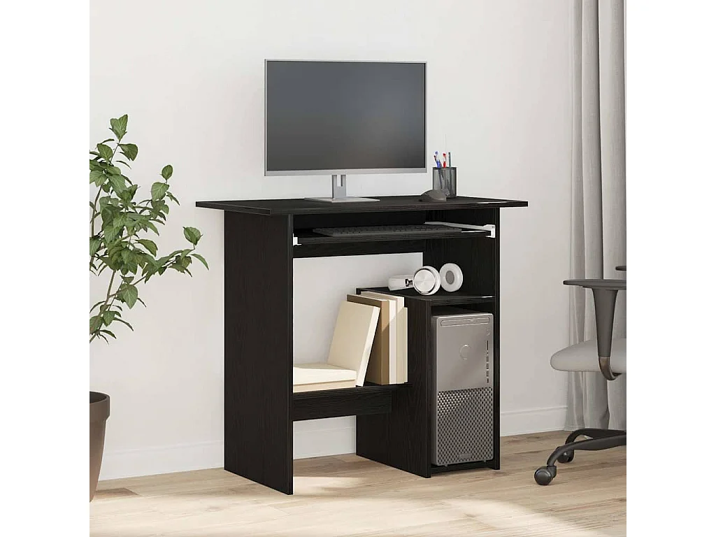 Schreibtisch Schwarz Eichen-Optik 80x45x74 cm Holzwerkstoff