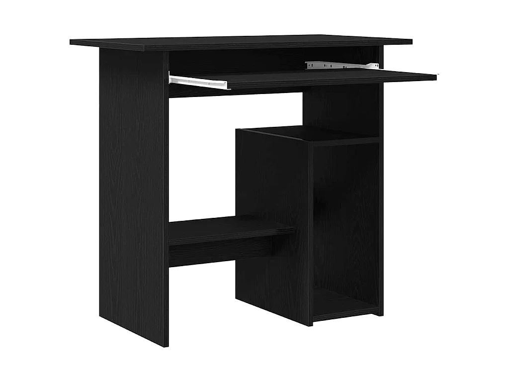 Scrivania Rovere Nero 80x45x74 cm in Legno Multistrato