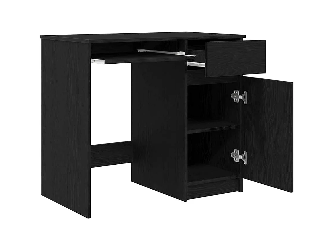 Bureau 86x49x76 cm spaanplaat zwart eikenkleurig