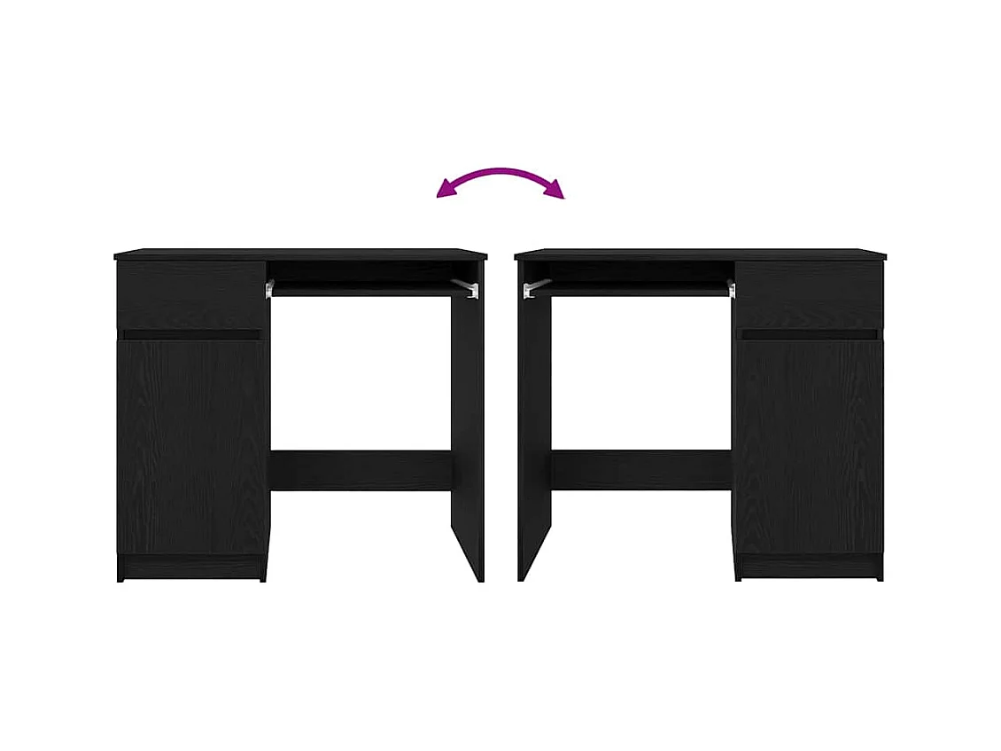 Bureau 86x49x76 cm spaanplaat zwart eikenkleurig