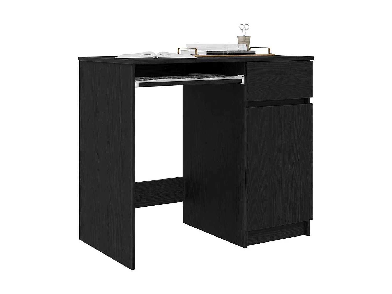 Bureau chêne noir 86x49x76 cm bois d'ingénierie