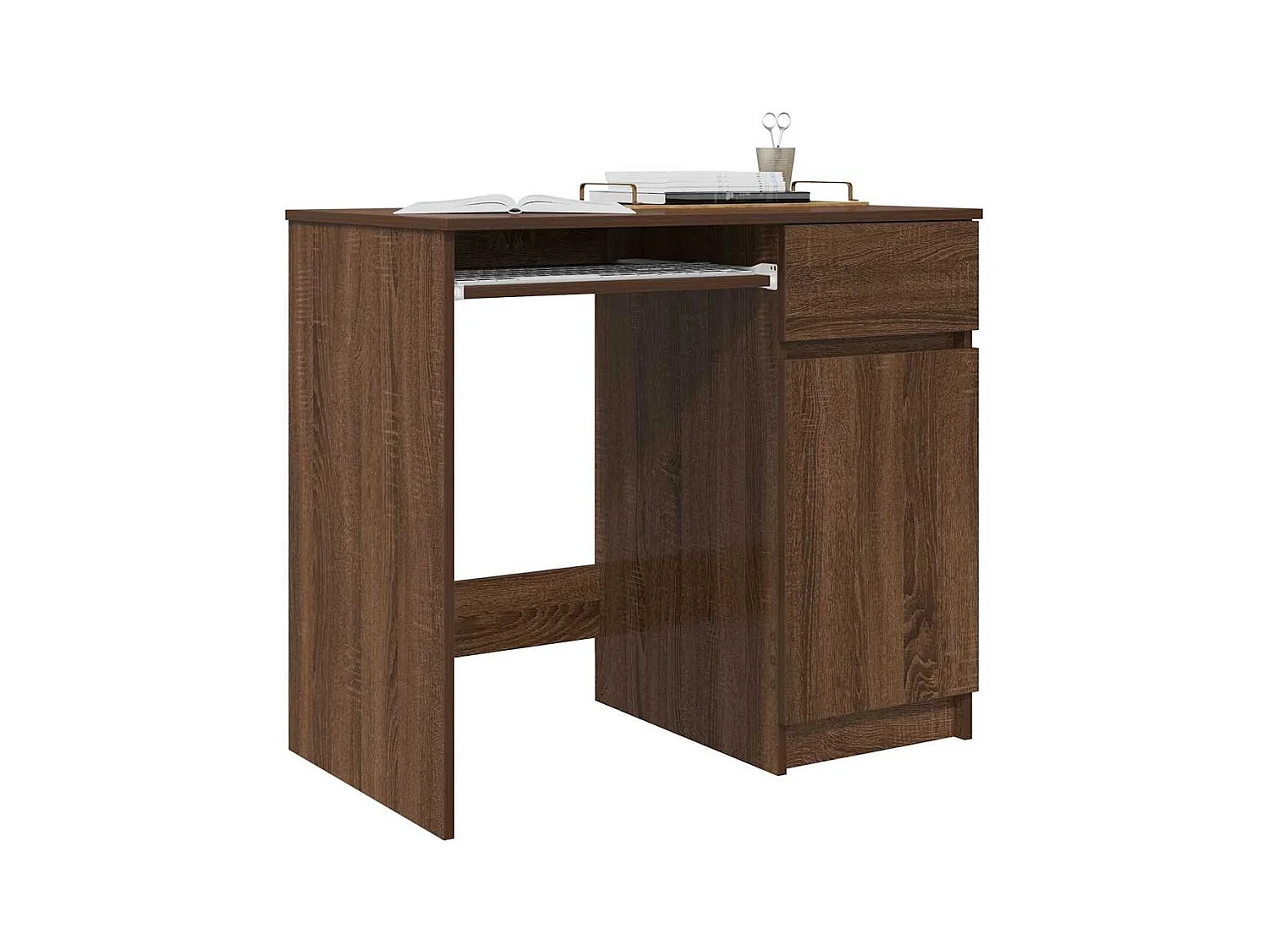 Scrivania Rovere Marrone 86x49x76 cm in Legno Multistrato