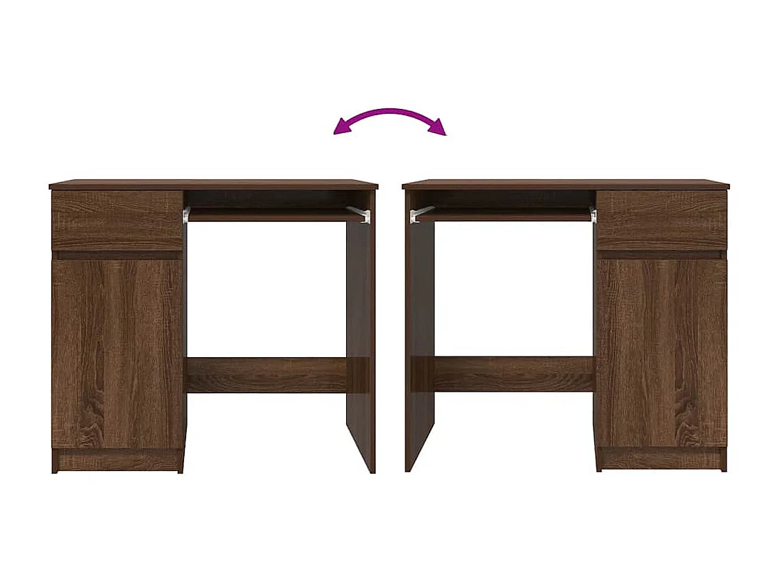 Scrivania Rovere Marrone 86x49x76 cm in Legno Multistrato