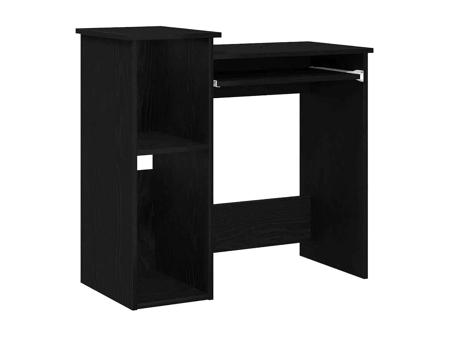 Bureau met schappen 84x40x78 cm bewerkt hout zwart