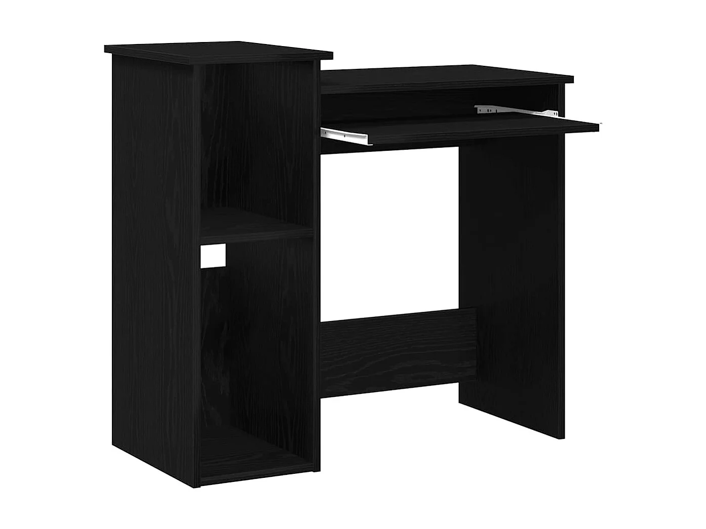 Bureau met schappen 84x40x78 cm bewerkt hout zwart