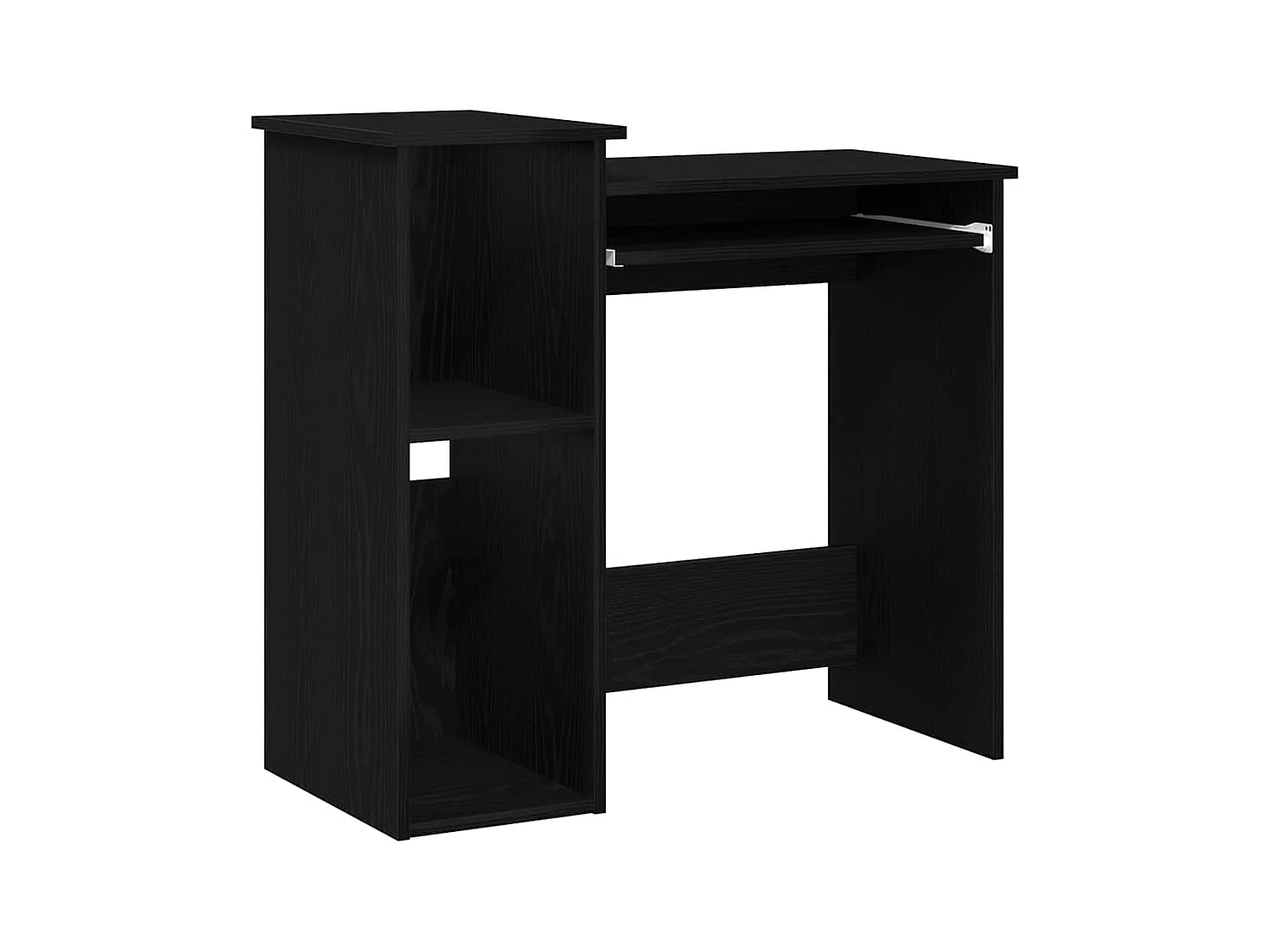 Bureau avec étagères noir 84x40x78 cm bois d'ingénierie