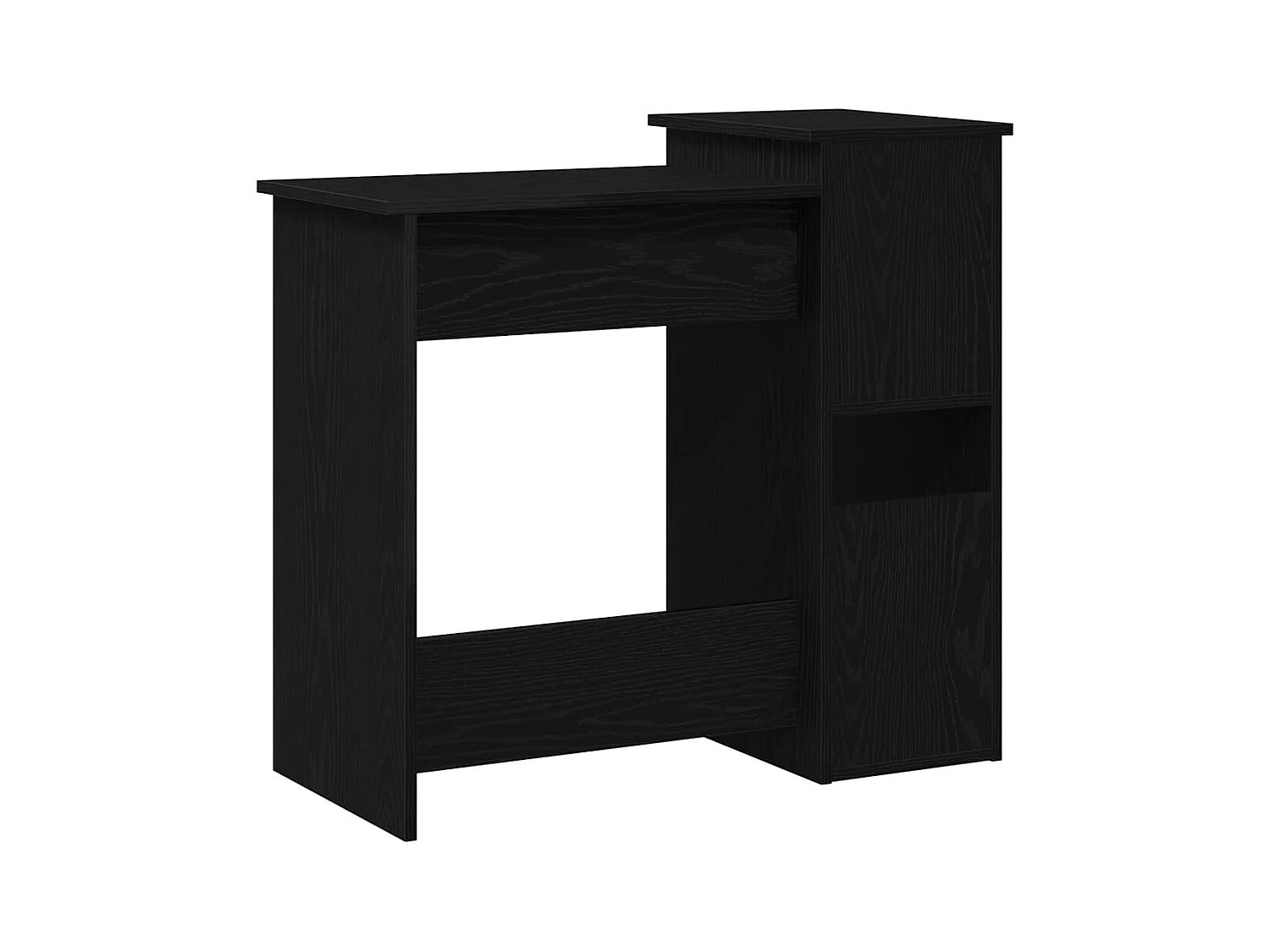 Bureau avec étagères noir 84x40x78 cm bois d'ingénierie