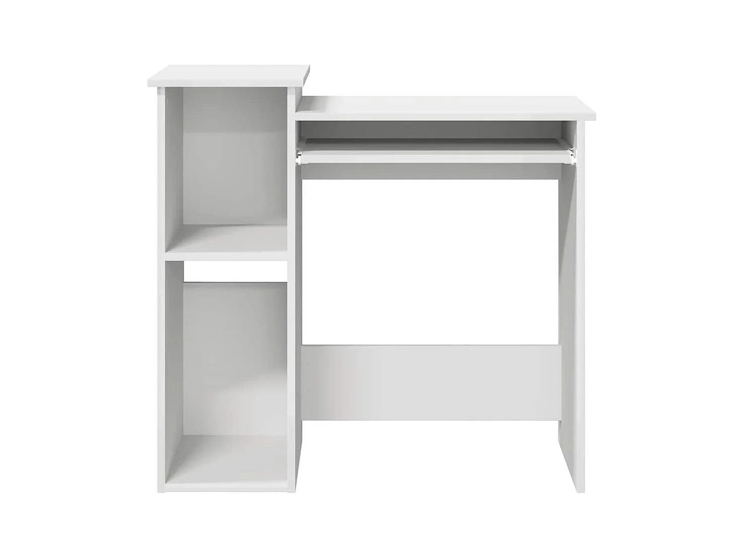 Bureau avec étagères blanc 84x40x78 cm bois d'ingénierie