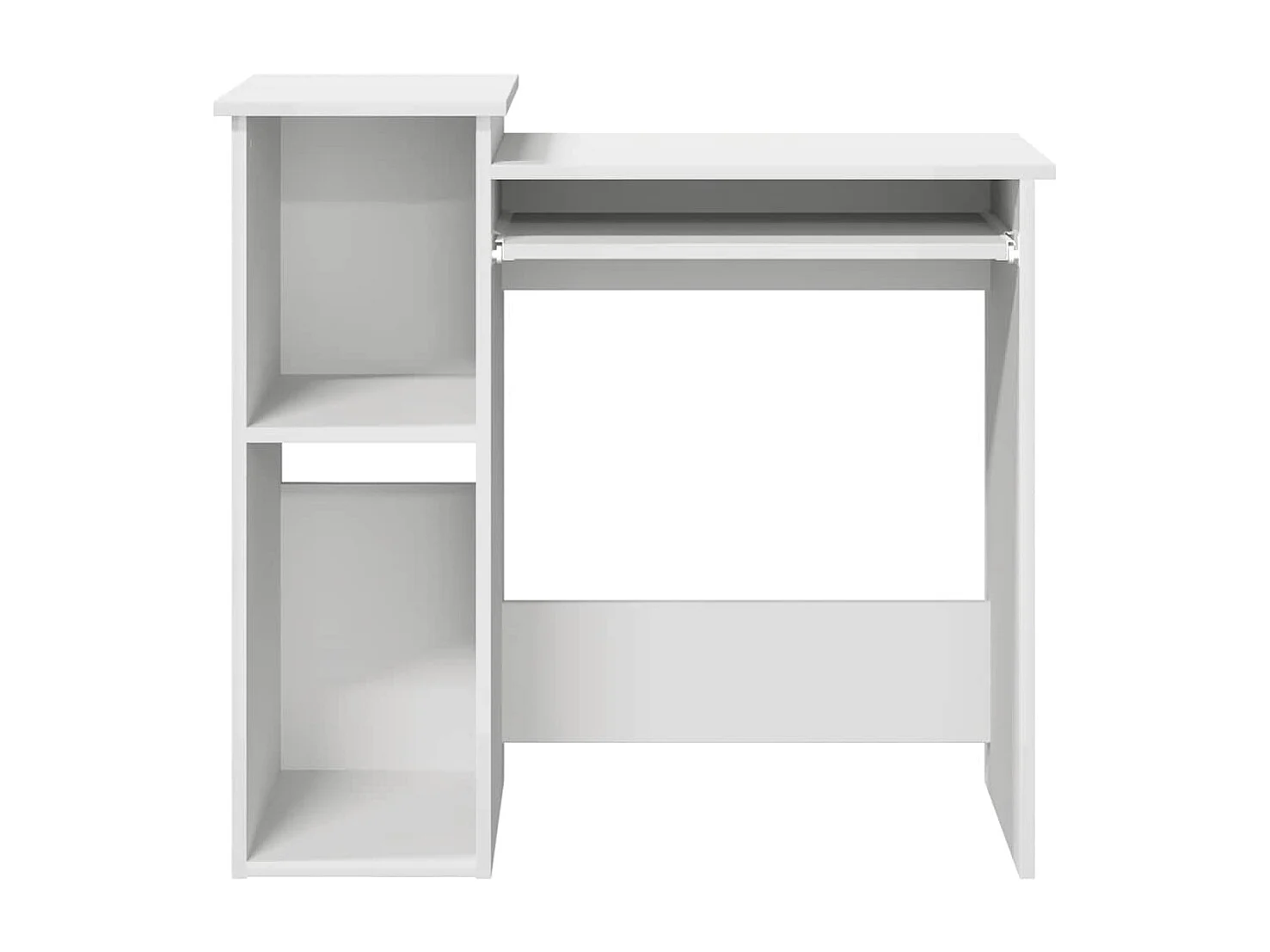 Bureau avec étagères blanc 84x40x78 cm bois d'ingénierie