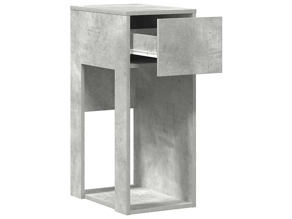 Support de tour d'ordinateur et tiroir gris béton 30x44x74 cm