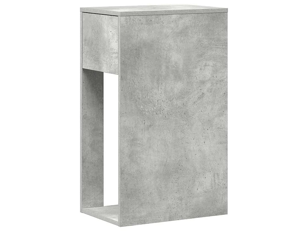Support de tour d'ordinateur et tiroir gris béton 30x44x74 cm
