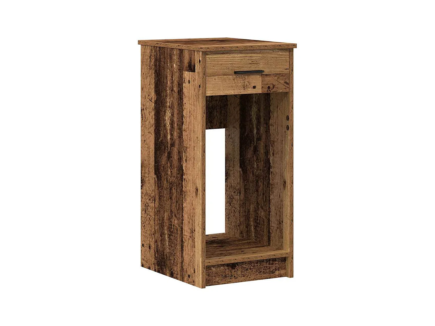 Suporte torre de computador com gaveta 35x45x77cm madeira velha