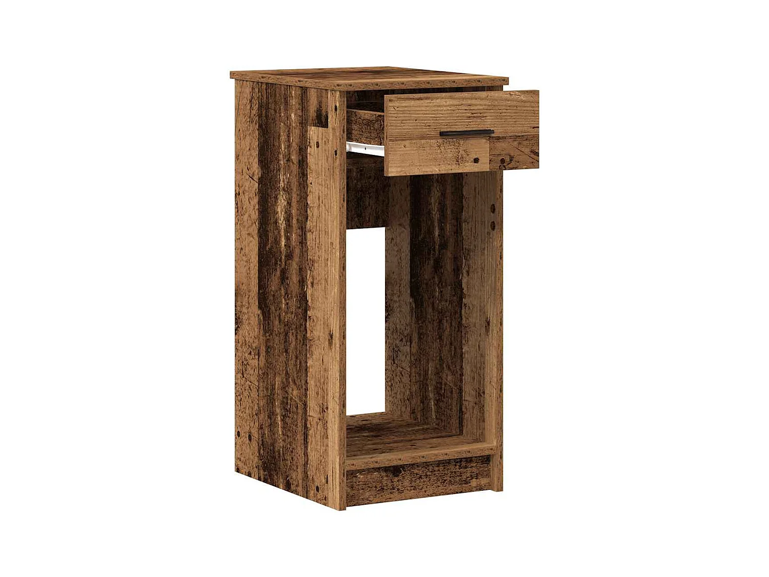 Support de tour d'ordinateur avec tiroir vieux bois 35x45x77 cm