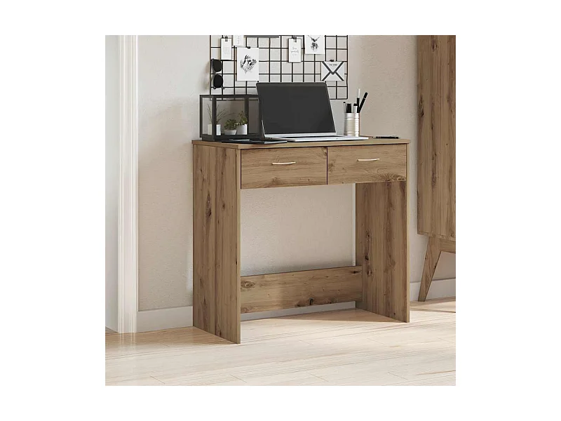 Bureau 80x40x75 cm bewerkt hout artisanaal eikenkleurig