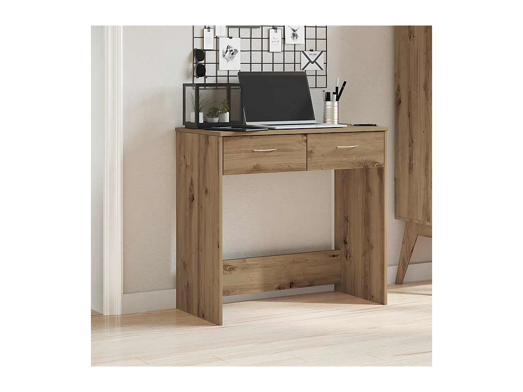 Scrivania Rovere Artigianale 80x40x75 cm in Legno Multistrato