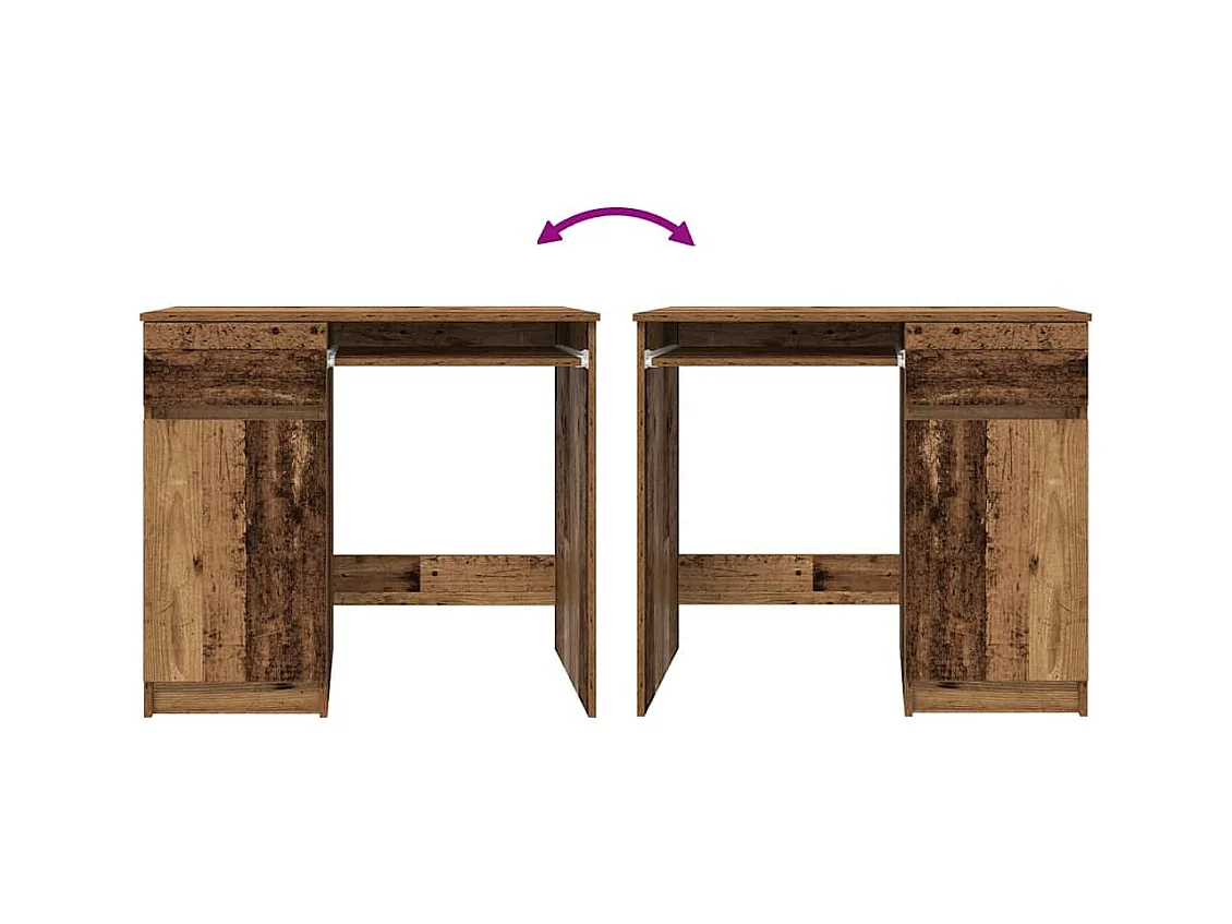 Bureau vieux bois 86x49x76 cm bois d'ingénierie