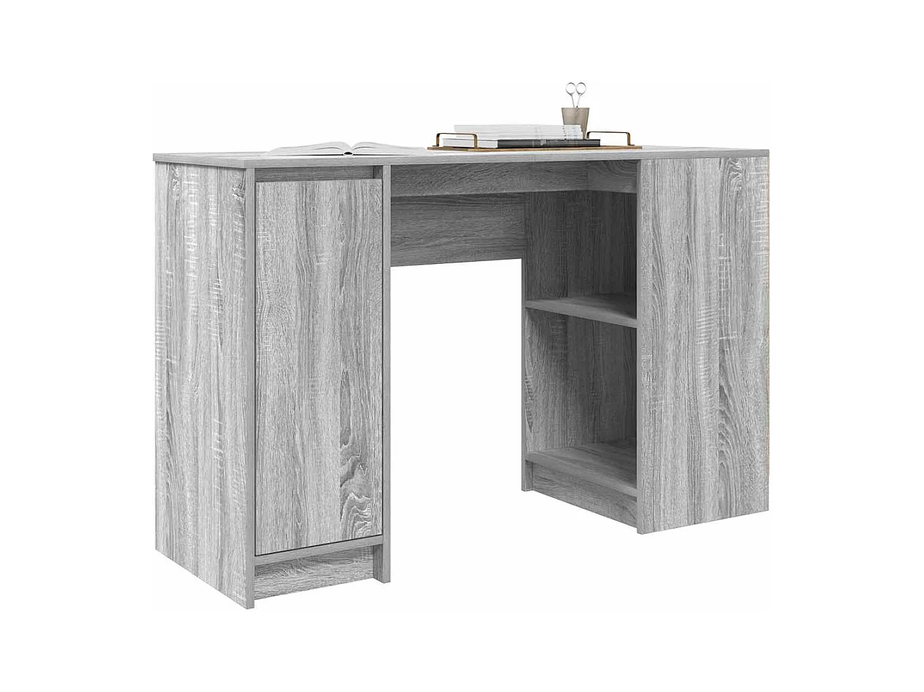Bureau 120x42x76 cm spaanplaat grijs sonoma
