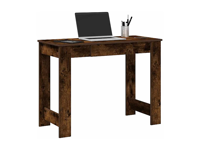 Bureau chêne fumé 100x45x75 cm bois d'ingénierie