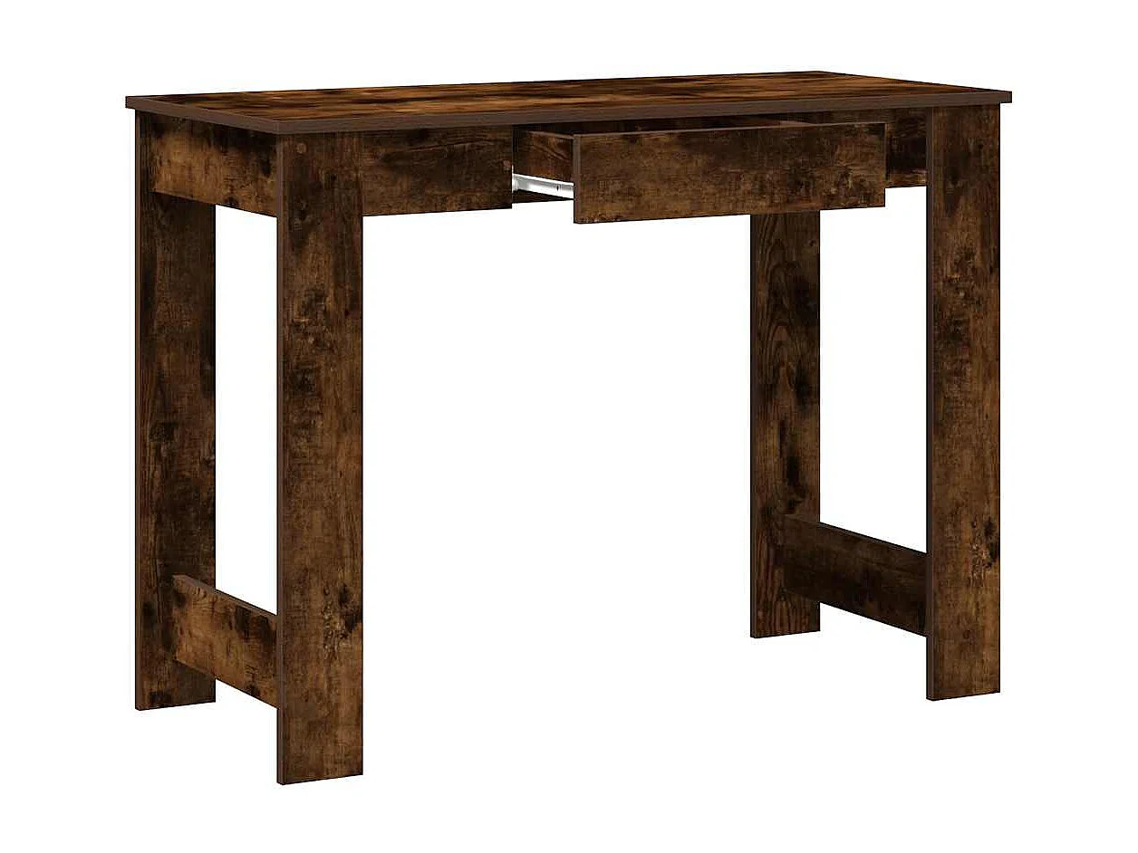 Bureau chêne fumé 100x45x75 cm bois d'ingénierie