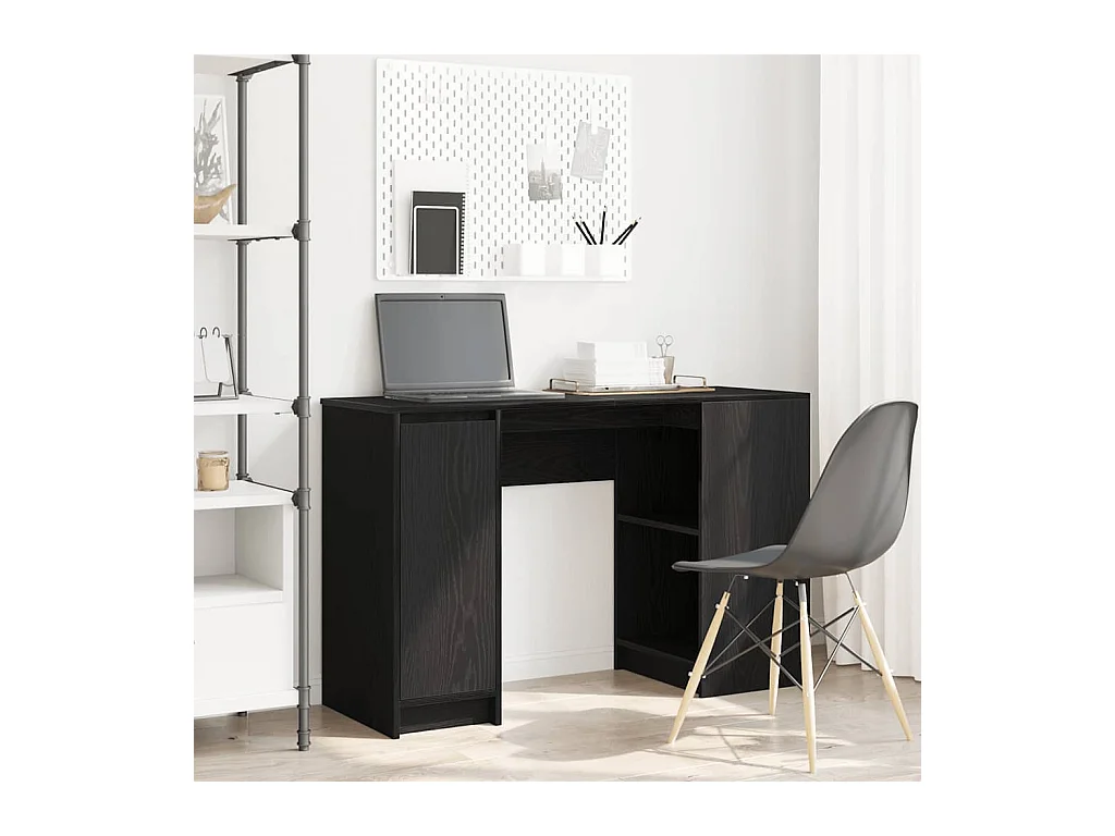 Bureau 120x42x76 cm spaanplaat zwart eikenkleurig