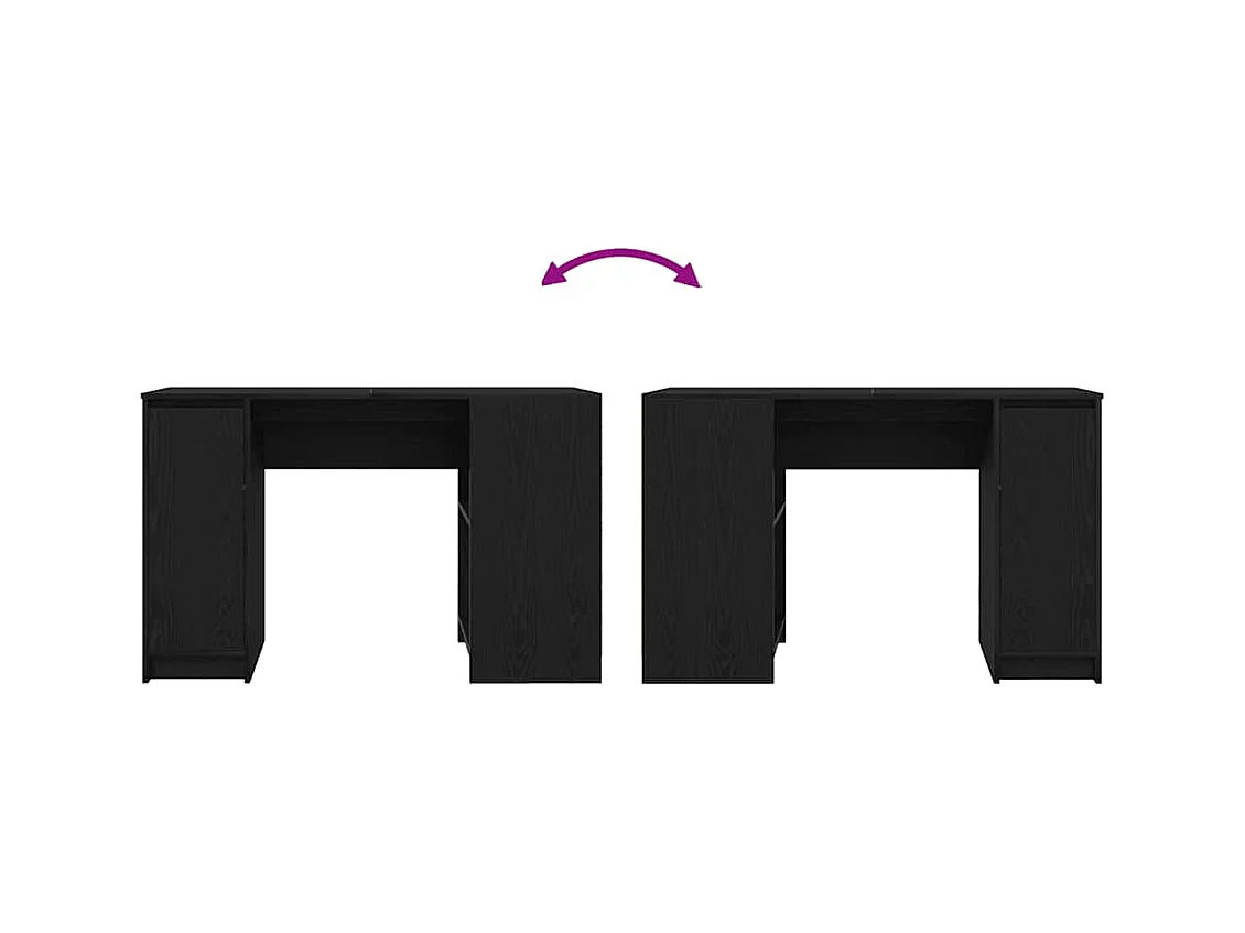 Bureau 120x42x76 cm spaanplaat zwart eikenkleurig