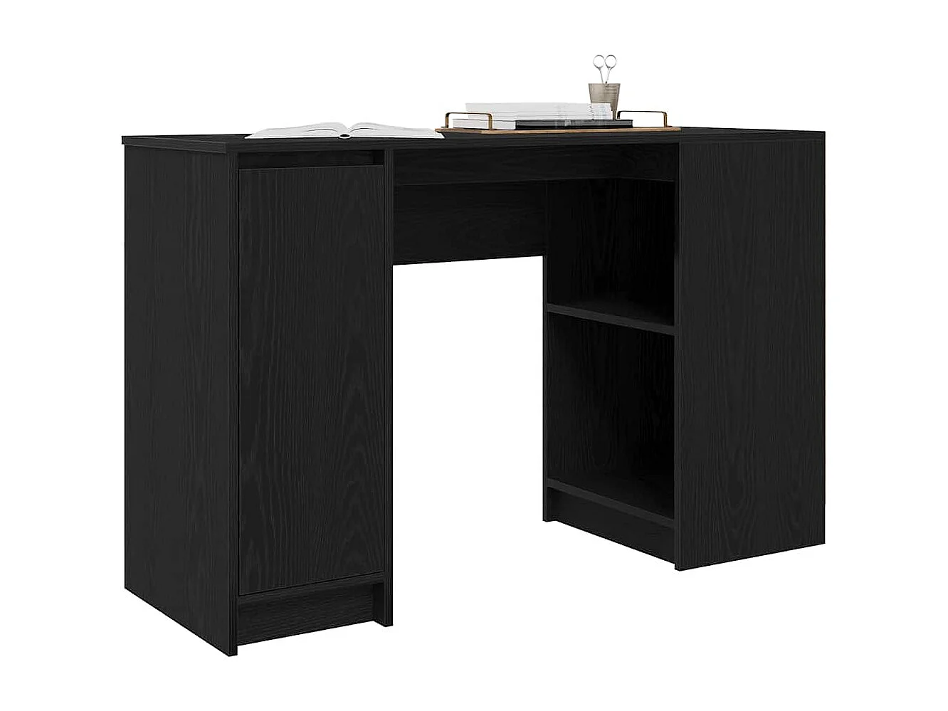 Bureau 120x42x76 cm spaanplaat zwart eikenkleurig