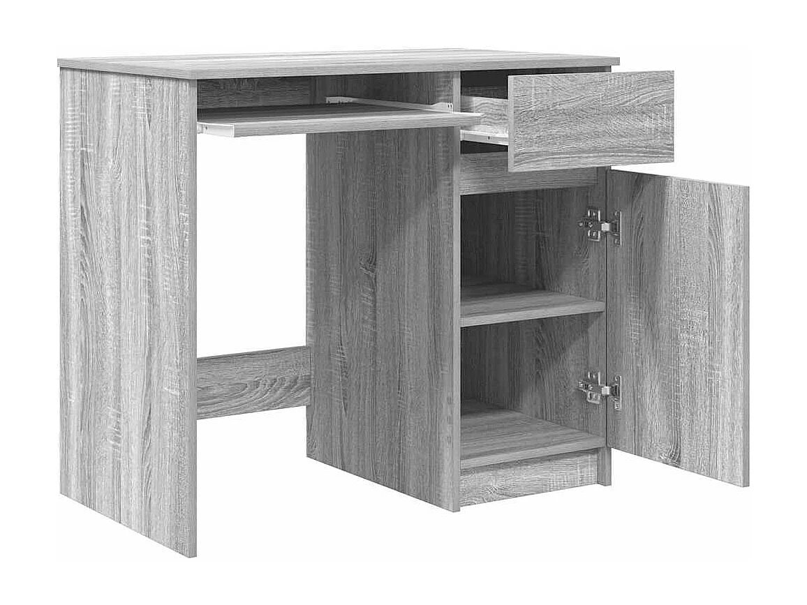 Bureau 86x49x76 cm spaanplaat grijs sonoma
