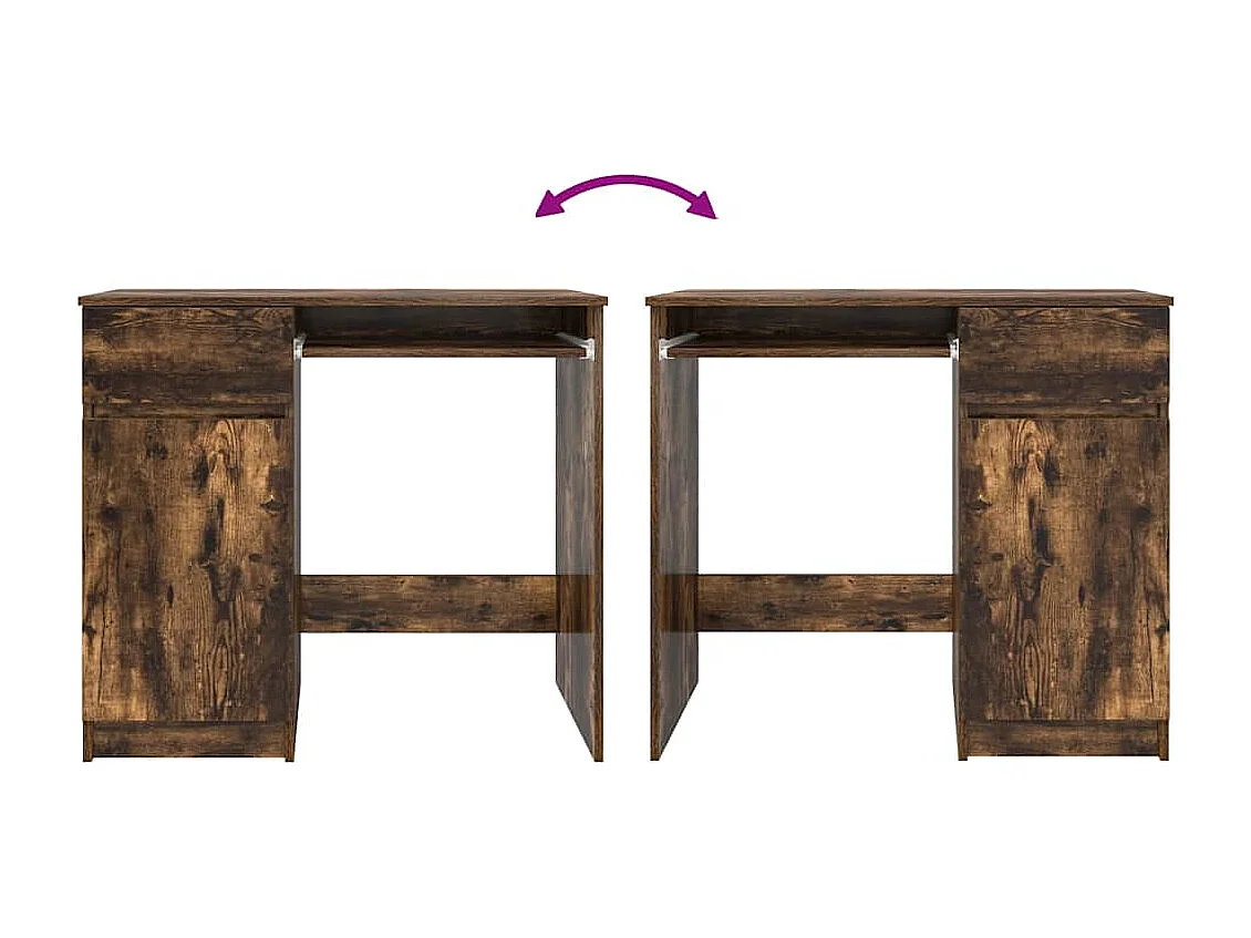 Bureau chêne fumé 86x49x76 cm bois d'ingénierie