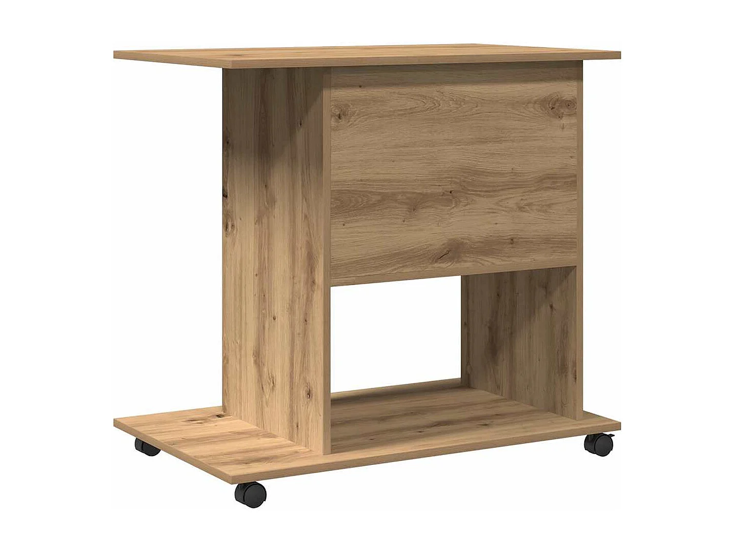 Bureau d'ordinateur chêne artisanal 80x50x75 cm bois ingénierie