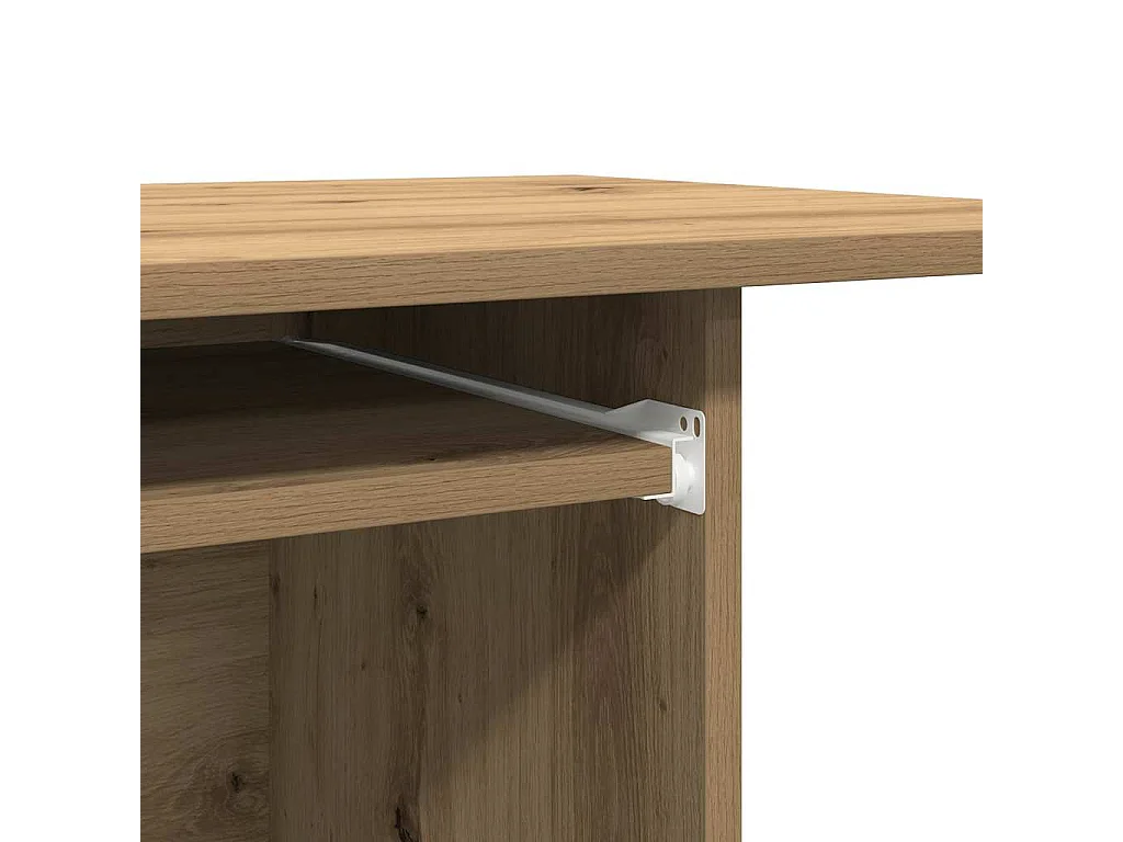 Bureau d'ordinateur chêne artisanal 80x50x75 cm bois ingénierie