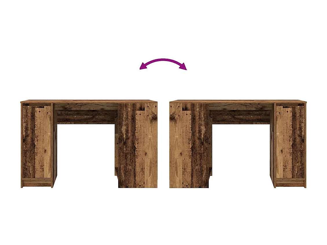 Bureau vieux bois 120x42x76 cm bois d'ingénierie