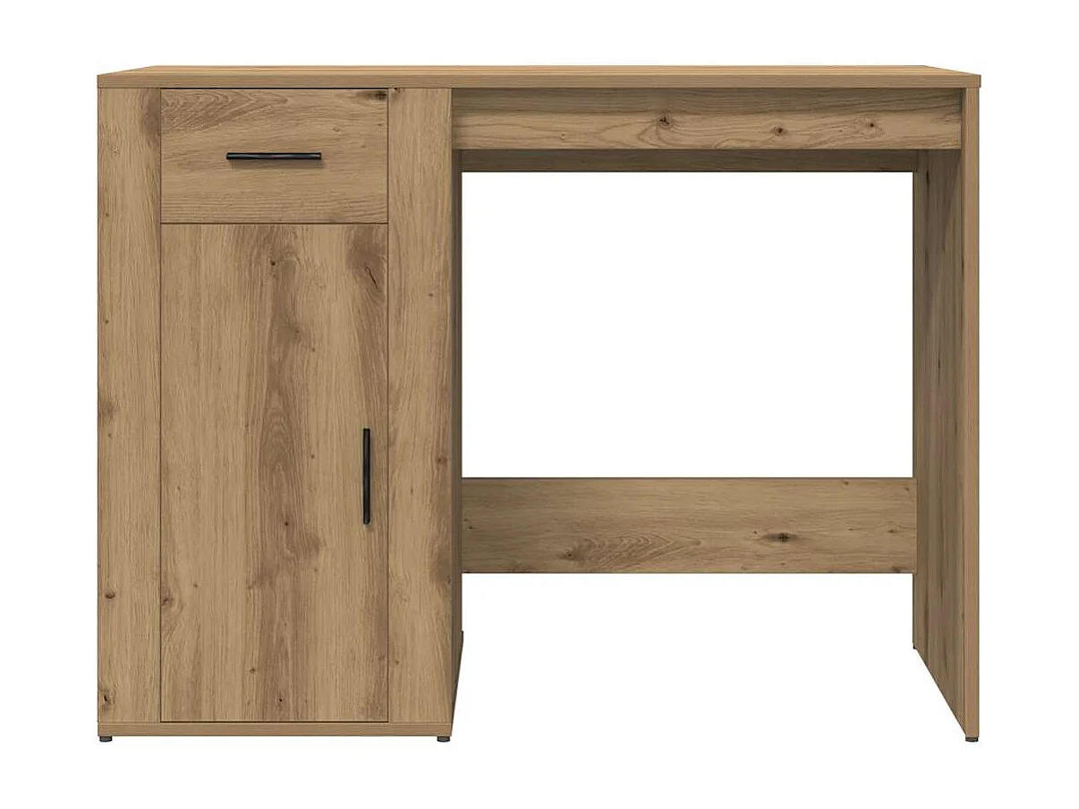 Bureau chêne artisanal 100x49x75 cm bois d'ingénierie