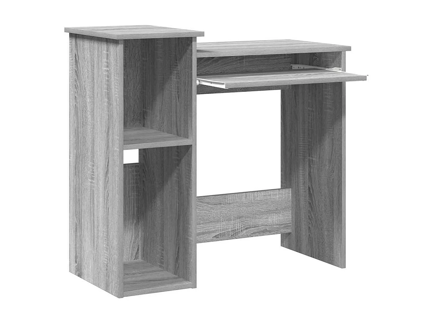 Bureau avec étagères sonoma gris 84x40x78 cm bois d'ingénierie