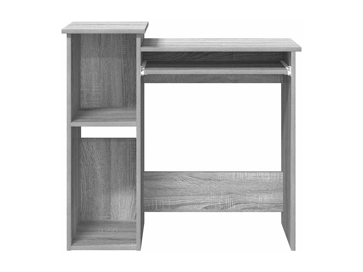 Bureau avec étagères sonoma gris 84x40x78 cm bois d'ingénierie
