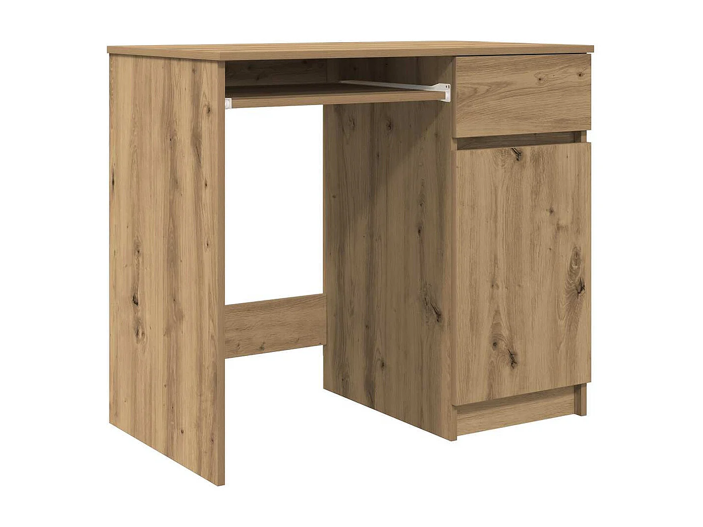 Bureau chêne artisanal 86x49x76 cm bois d'ingénierie