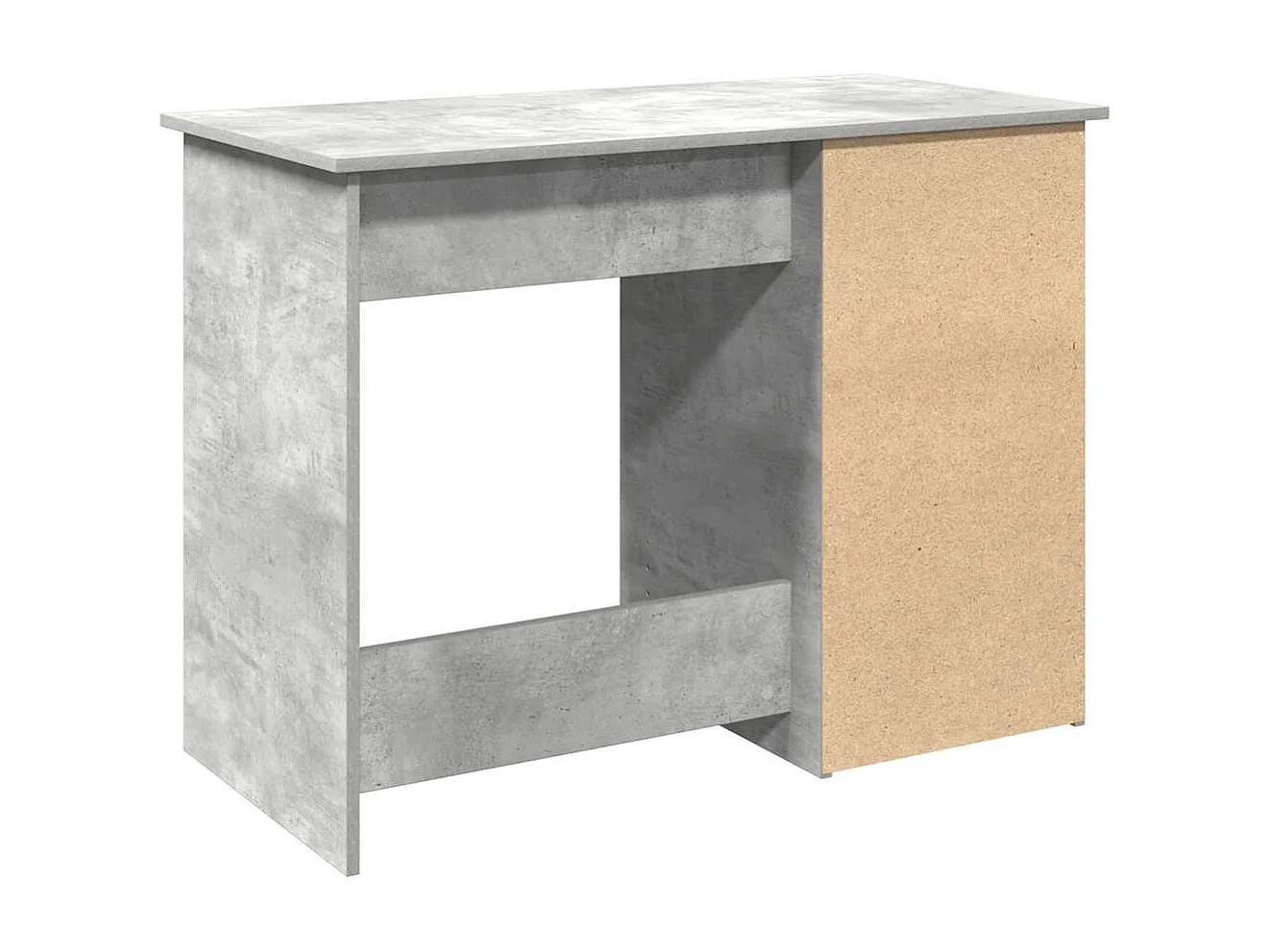 Bureau gris béton 102x50x75 cm bois d'ingénierie