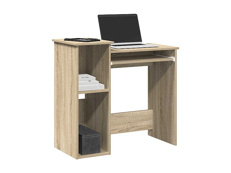 Bureau met schappen 84x40x78 cm bewerkt hout sonoma eikenkleur