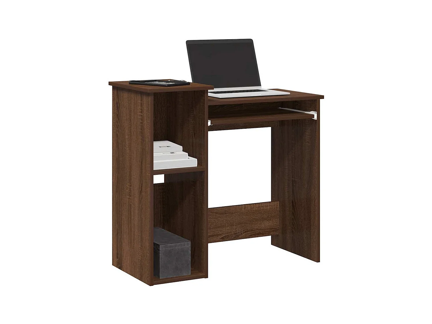 Secretária c/ prateleiras derivados madeira carvalho castanho