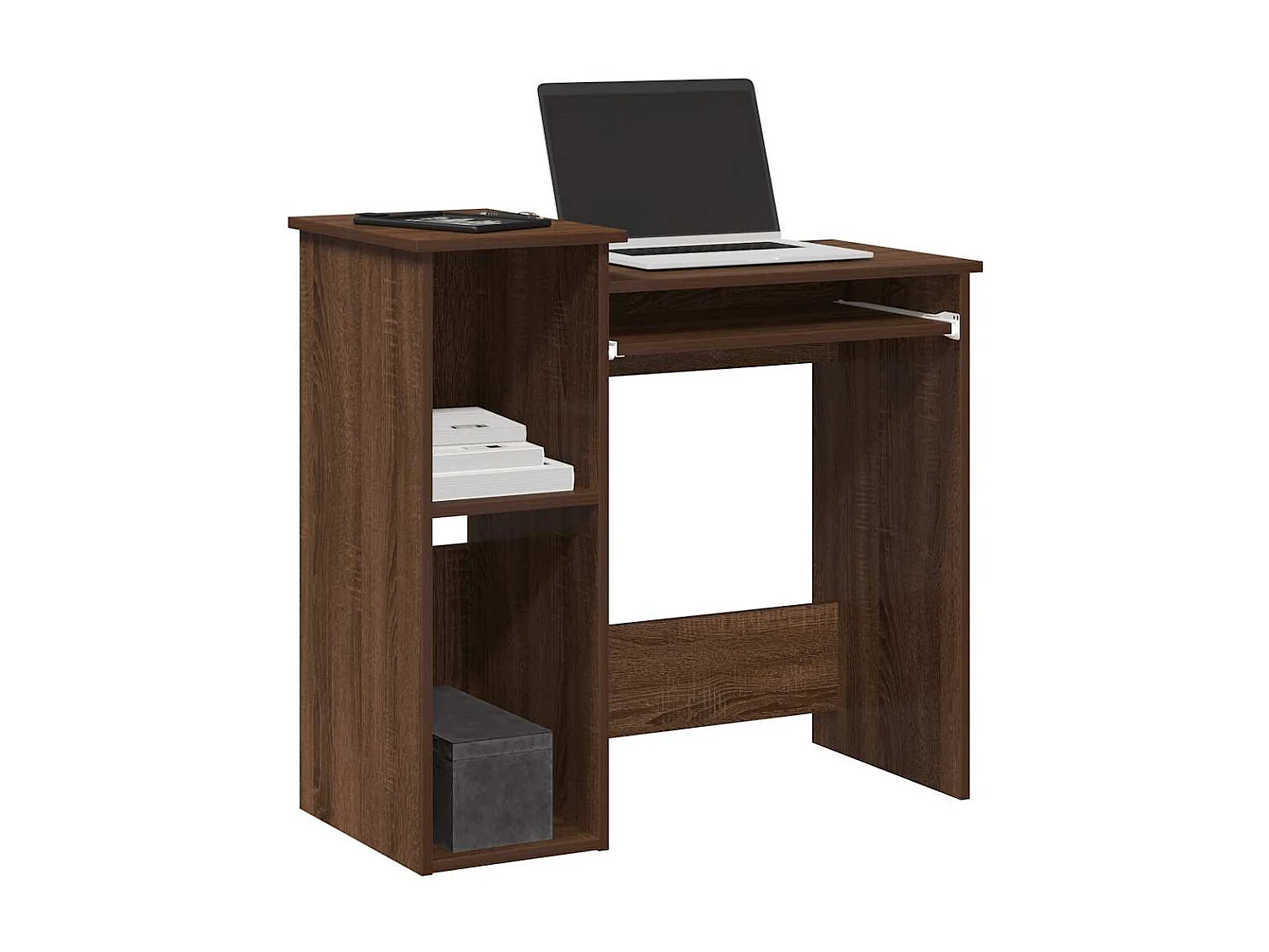 Bureau et étagères chêne marron 84x40x78 cm bois d'ingénierie
