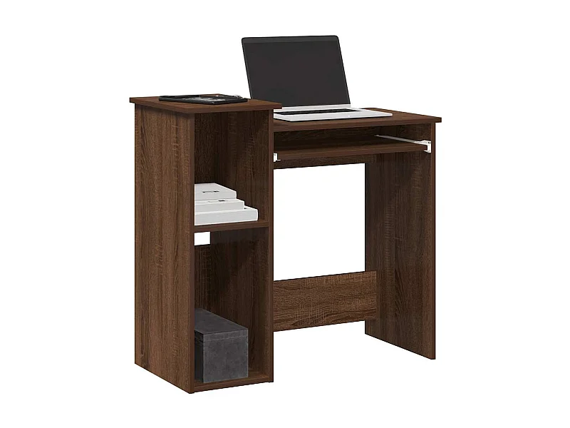 Bureau et étagères chêne marron 84x40x78 cm bois d'ingénierie