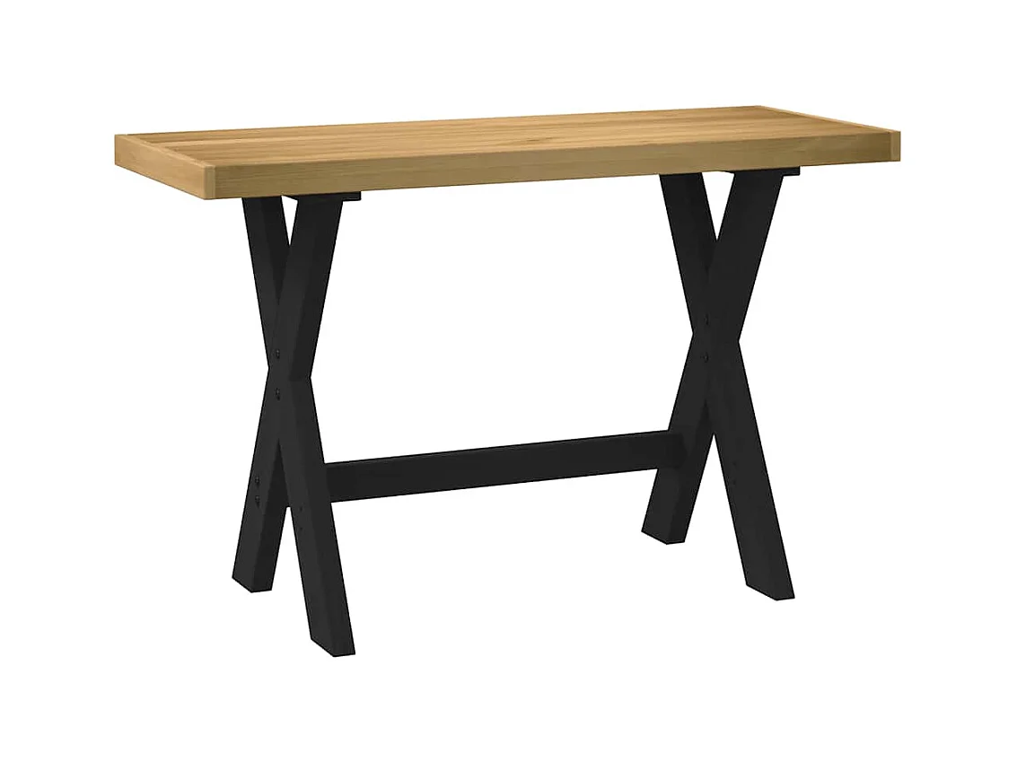 Schreibtisch NOAIN X-Form-Beine 120x50x75 cm Massivholz Kiefer