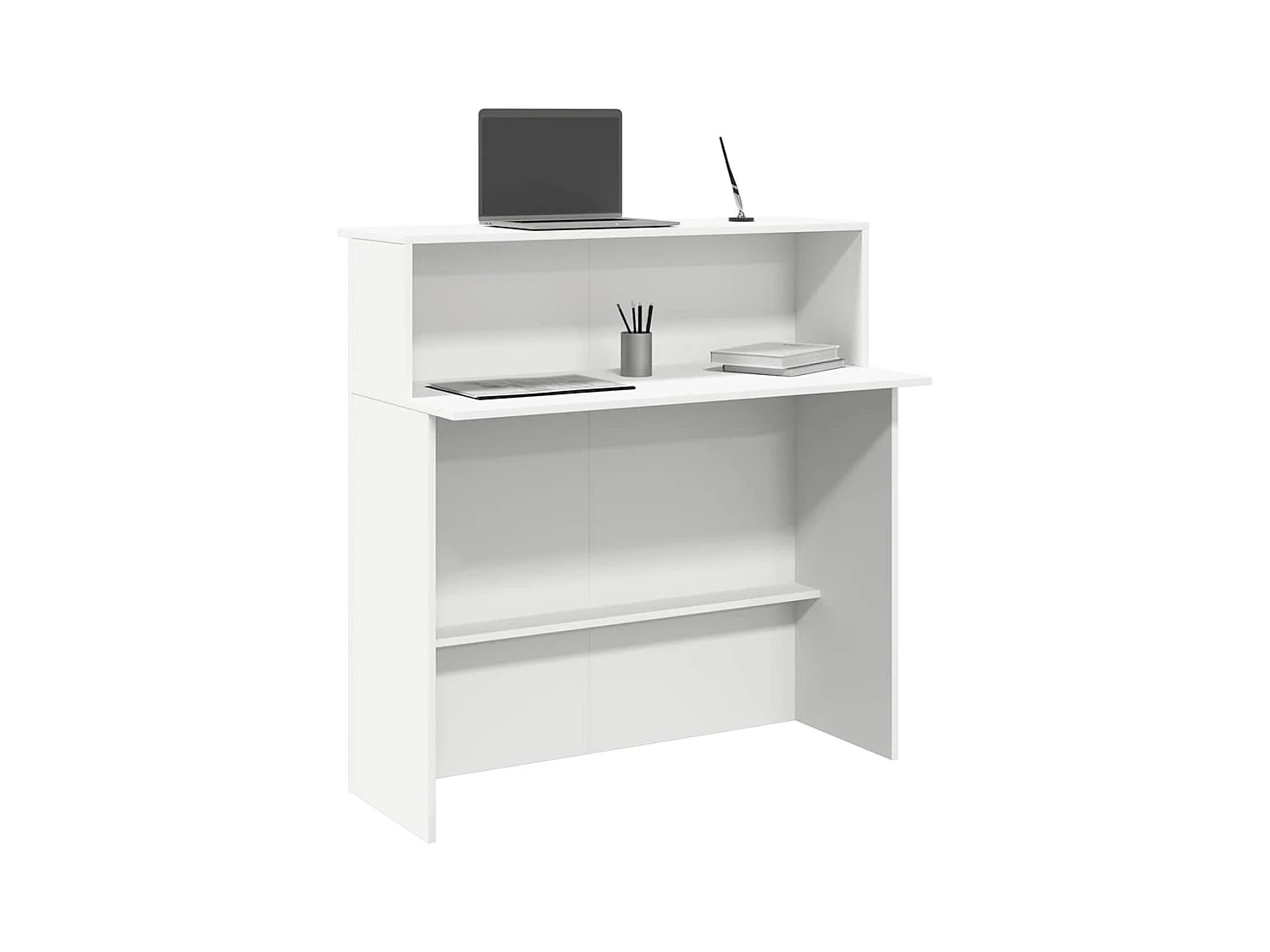 Receptiebalie wit 100x50x103,5 cm bewerkt hout