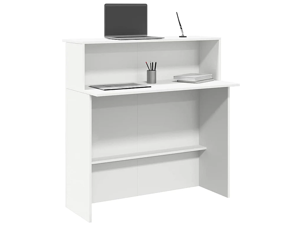 Bureau de réception Blanc 100x50x103,5 cm Bois d'ingénierie
