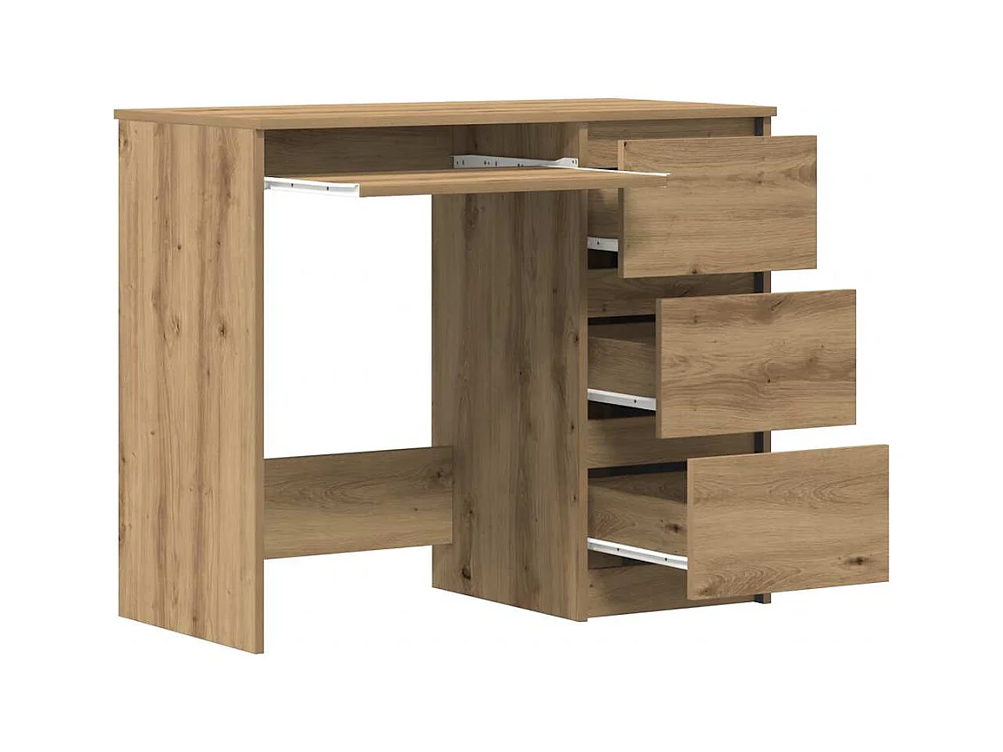 Escritorio de madera de ingeniería roble artisan 90x45x76 cm