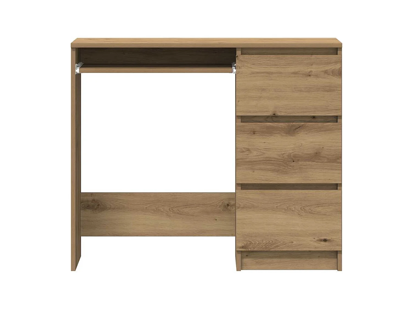 Bureau chêne artisanal 90x45x76 cm bois d'ingénierie