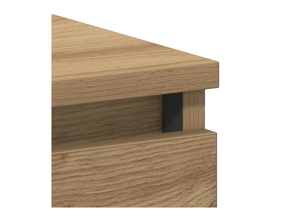 Bureau chêne artisanal 90x45x76 cm bois d'ingénierie